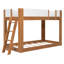 Lit superposé bas avec échelle réversible, lit superposé convertible en bois massif avec garde-corps de sécurité pour plafonds bas-133661432-133661433