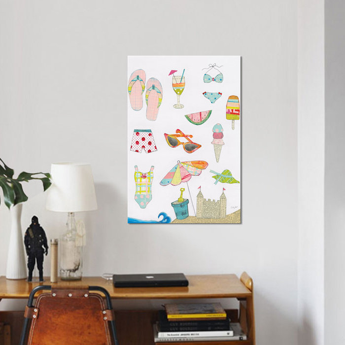 «At the Beach I», reproduction sur toile tendue, H 12 po x l 8 po x P 0,75 po, Pas de tapis, Toile tendue