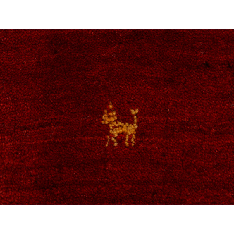 Handwoven Wool Gabbeh Uni Red Rug, Rectangle 80 x 150cm