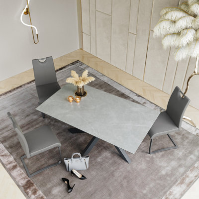 Sang Rectangular Extending Ceramic Dining Table