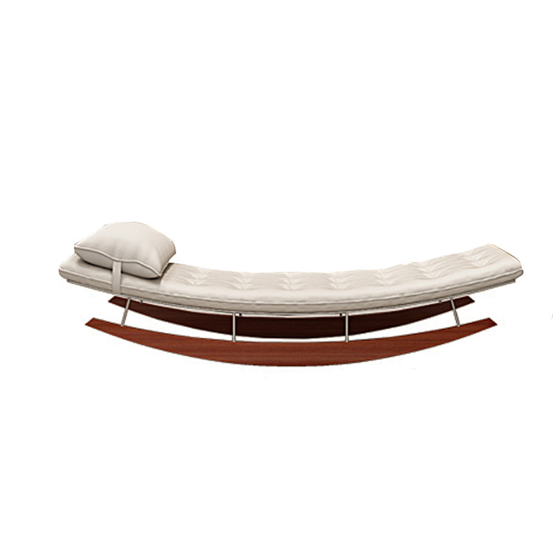 Chaise berçante ergonomique en cuir et silicone, Blanc cassé