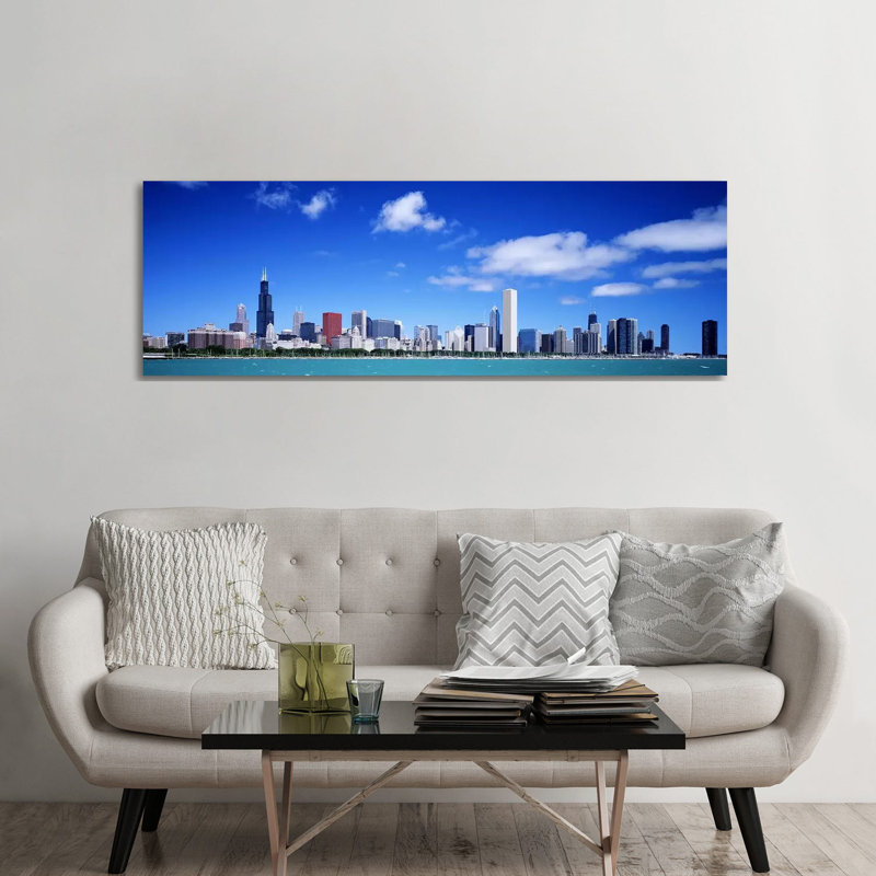Skyline, Chicago, Illinois, USA - Wrapped Canvas Panoramic Print, 182.88 cm H x 60.96 cm W