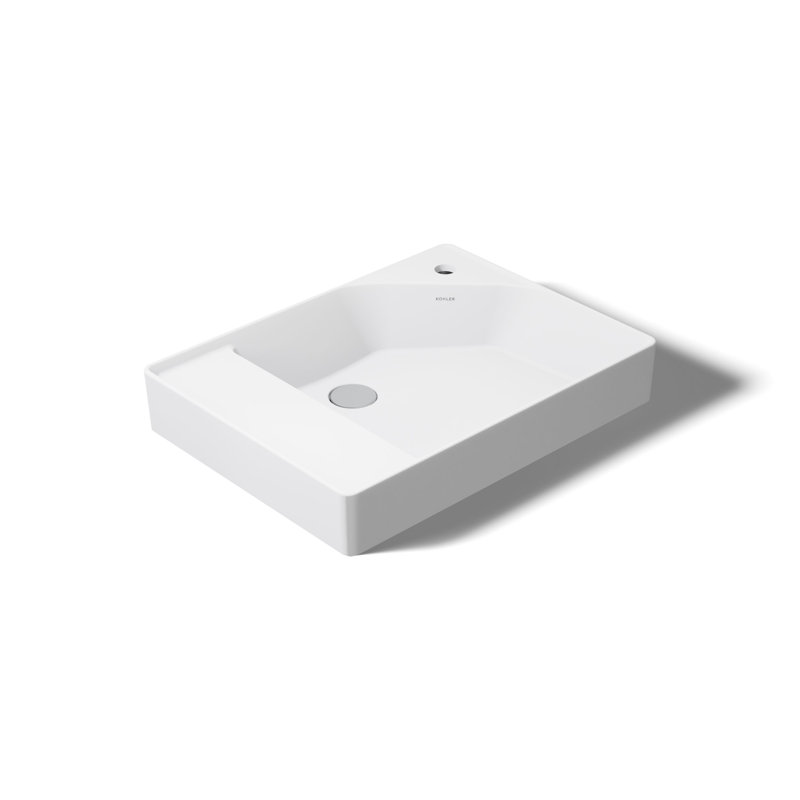 24 po Dessus de meuble-lavabo en argile réfractaire avec lavabo carré intégré