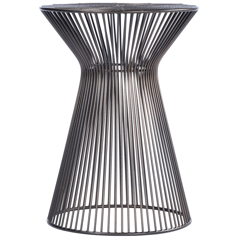Bronze Hourglass Iron Round End Table
