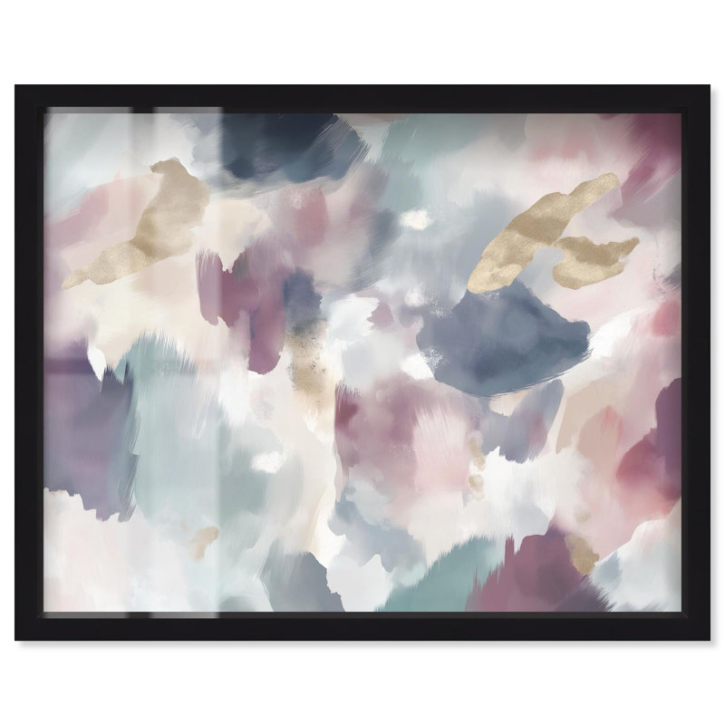 Golden Reflections I Shadowbox Print Blue Art par Art Remedy, H 25 po x l 31 po, Noir