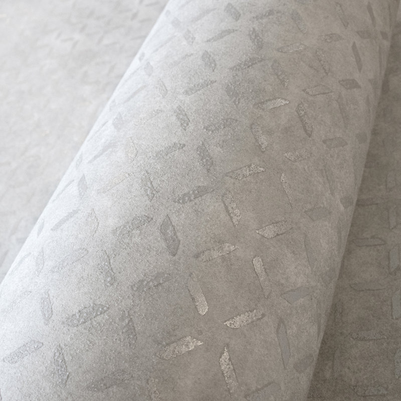 Soho 10.05m x 53cm 3D Embossed Metallic Wallpaper Roll, Frost Grey