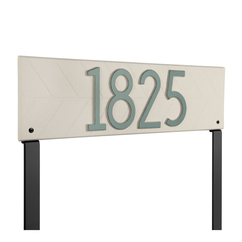 Herringbone Horizontal Plaque, Standard Lawn 1-line, Vert côtier, Oui