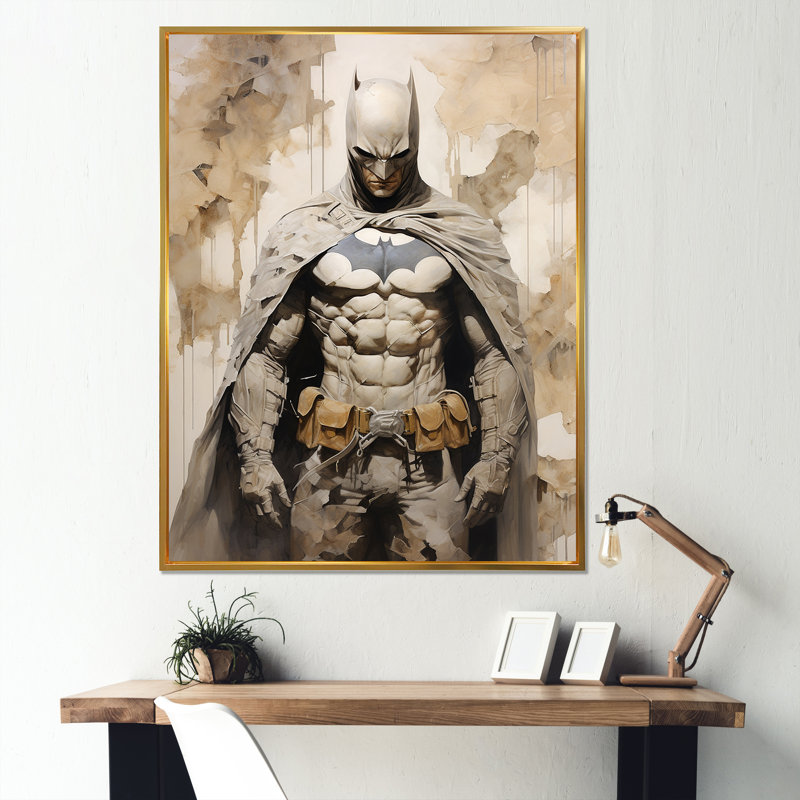 " Darkness Superheros II ", 20" H x 12" W x 1" D, Gold Floater Frame