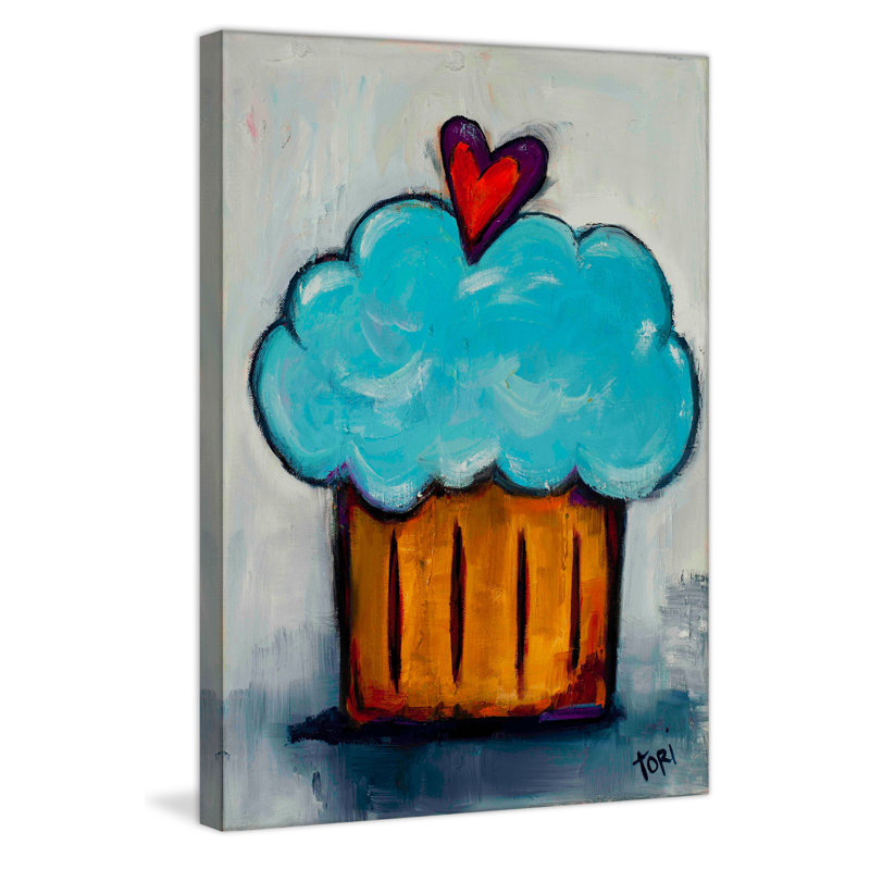 Blue Cupcake by Tori Campisi - Wrapped Canvas Painting, 152 cm H x 102 cm W