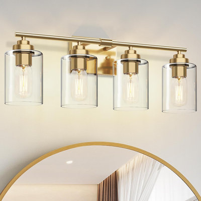 Modern Bathroom Vanity Light Fixture With Finish And Clear Glass Shade, Wall Sconce Lighting For Bathroom, Bedroom, And Living Room