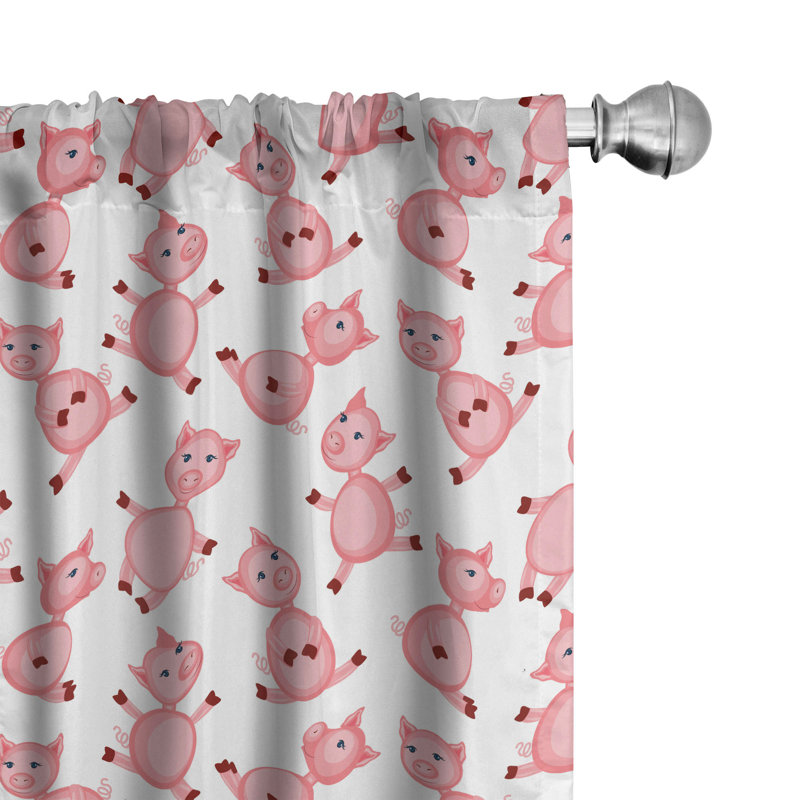 Pig Semi-Sheer Rod Pocket Sliding Panel, 28" x 84"