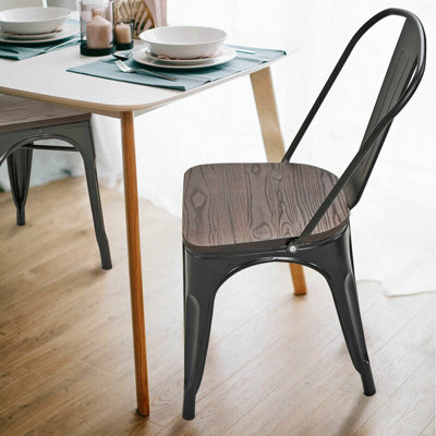 Chaise d'appoint empilable avec siège en bois Melien - intérieur / extérieur