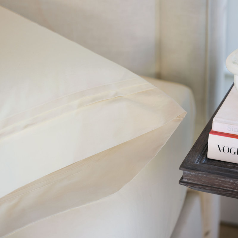 Vail Egyptian Cotton Percale, Ivory, Queen Pillowcase