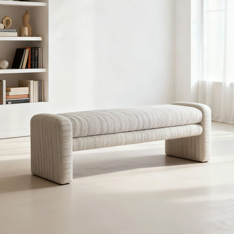 Banc rembourré Modern, H 17,72 po x l 62,99 po x P 17,72 po