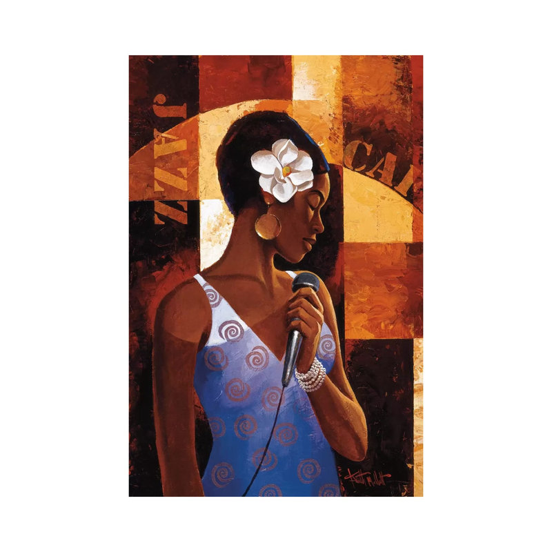 Jazz Cafe by Keith Mallett - Wrapped Canvas Print, 20.32 cm H x 30.48 cm W