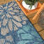 Tapis d'intérieur / extérieur bleu marine / turquoise à motif floral texturé Hagy-2080490121
