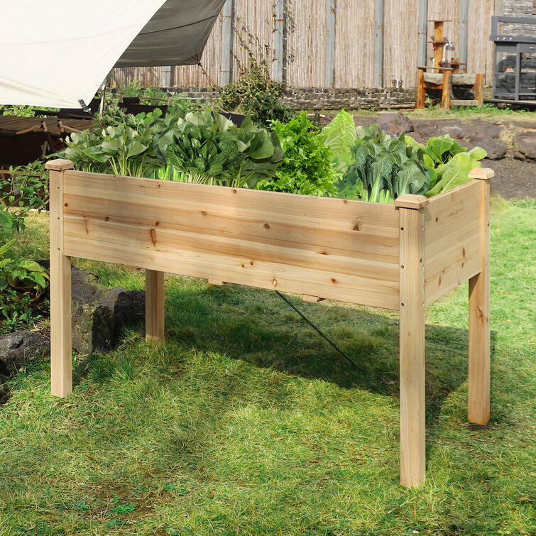  BIRASIL Outdoor Wood Raised Garden Bed, Elevated