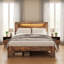 Lit plateforme en bois brun foncé de taille Queen – Amélioré avec une tête de lit de rangement éclairée par DEL et deux ports de chargement USB, avec un fonctionnement silencieux, sans sommier requis, un assemblage simple et une grande capacité de rangement sous le lit.