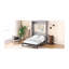 Armoire de lit pleine grandeur de couleur grise - fabrication stable et utilisation efficace de l'espace