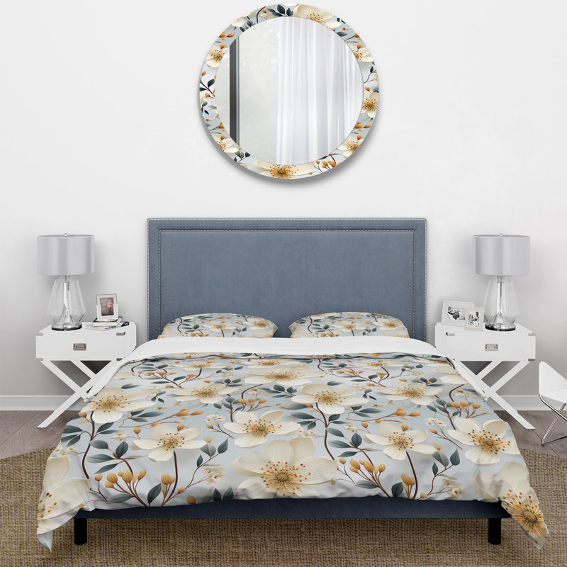 Ensemble de housse de couette Ivory Coastal Elegance, Housse de couette pour très grand lit et 2 très