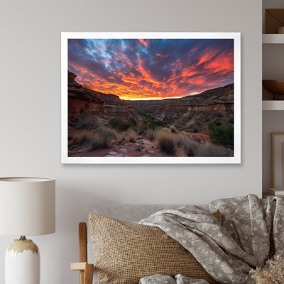 Fiery Canyon Sunset I - paysages, art mural sur toile