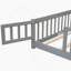 Lit plateforme au sol avec clôture et porte-418935408-418935423