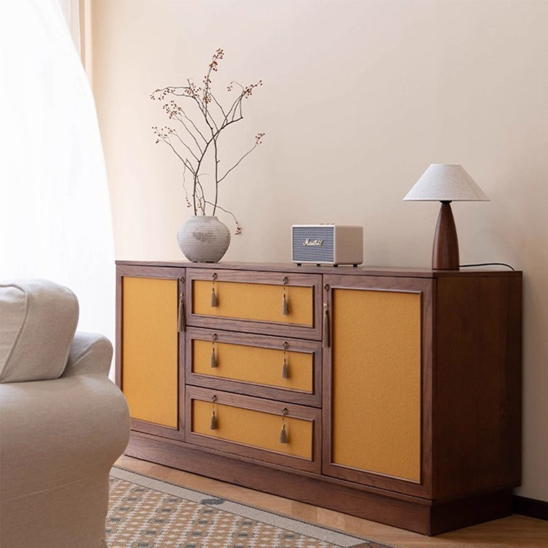 A mid-style all-solid wood  sideboard