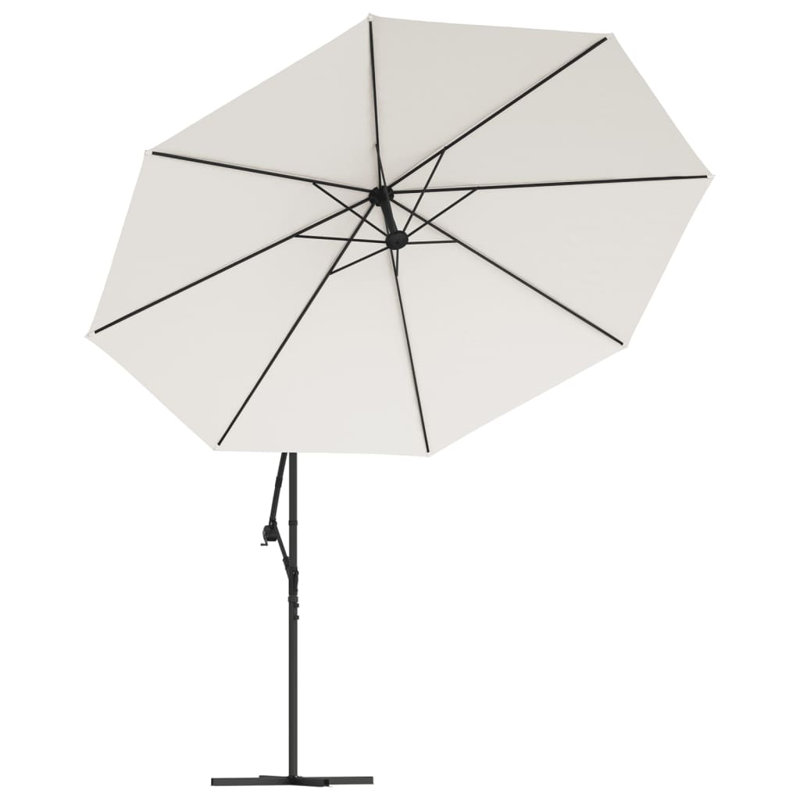 Gurganus 350cm Lighted Market Parasol, Sand White