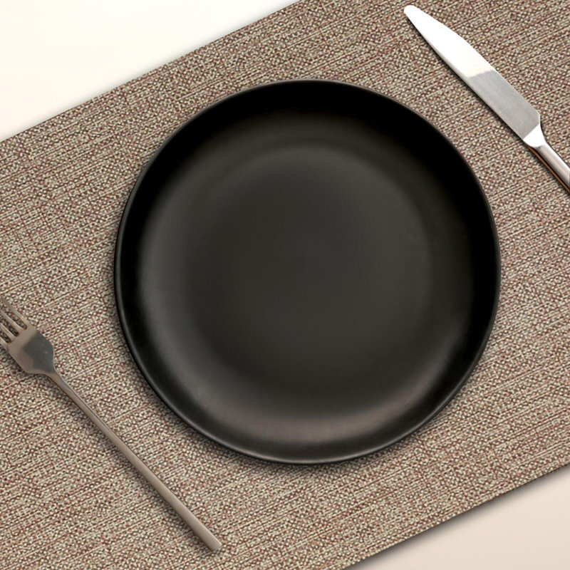 Novotela Luxe Rectangular Placemat, Rustic Brown, 16.5" x 12.5", Set of 6