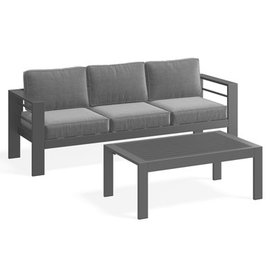 3 Seats Sofa With Patio Coffee Table by Green4ever