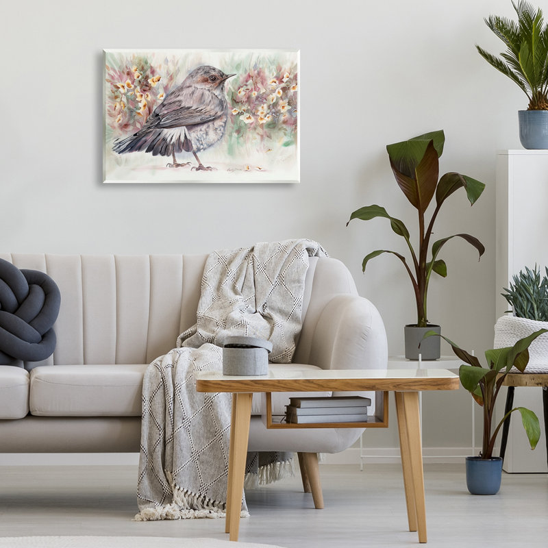Plaque murale Peaceful Spring Bird & Flowers, design par Cady, H 13 po x l 19 po