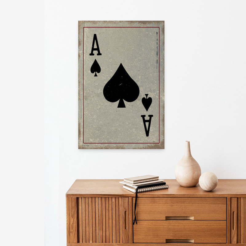 Ace of Spades, art contemporain abstrait, H 24 po x l 16 po