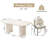 62.99" Modern Rectangle Cream White Dining Table Set with 4 Chairs for Kitchen, Bar, Living Room-1663806315-1663940018