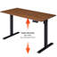Electric Standing Work Desk, 24x48 Inches Adjustable Sit Stand 1" Thick Dark Walnut One Top, Stable Frame, Easy To Assemble For Living Room Height Up Walnut, Smooth Seamless Desktop, Steel Home Use