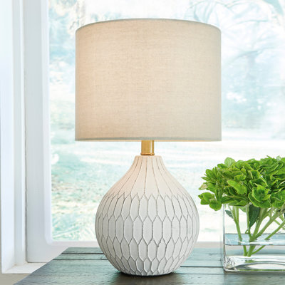 Lampe de table blanche 17,5 po Alleman