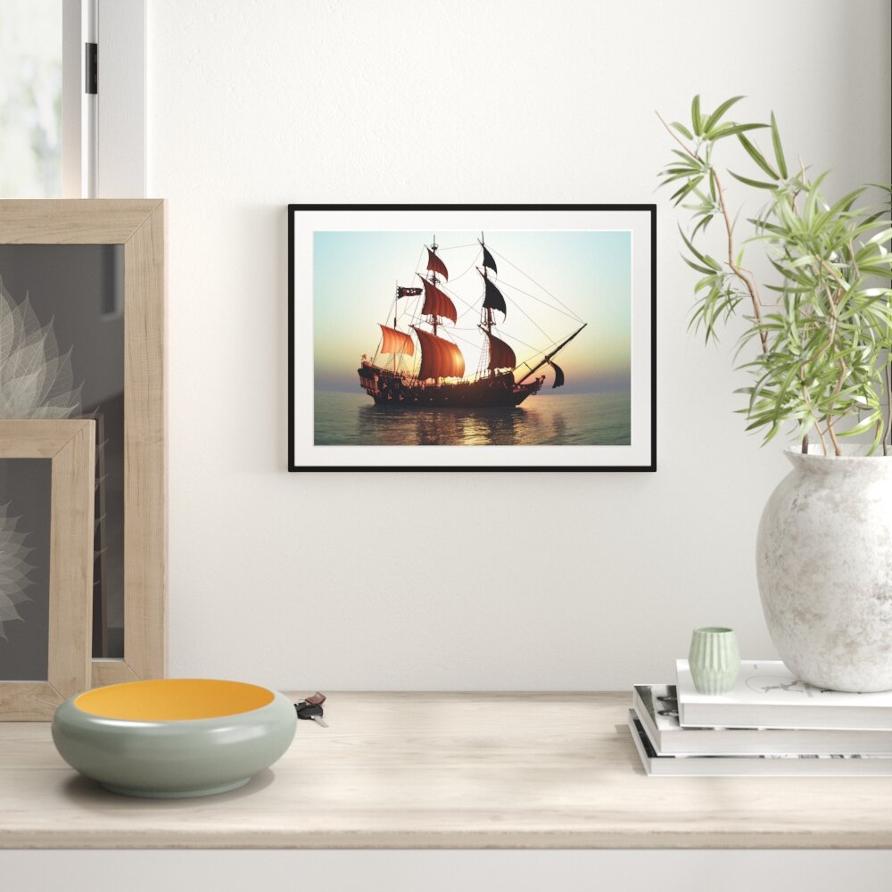 Gerahmtes Poster Altes Segelschiff