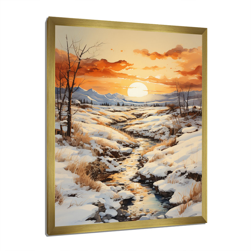«Lashaunti Alaska Arctic Sunset II», reproduction d'art sur toile, H 32 po x l 24 po x P 1 po, Or