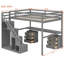 Lit mezzanine avec deux commodes, bureau et bande lumineuse-285846153-285846158