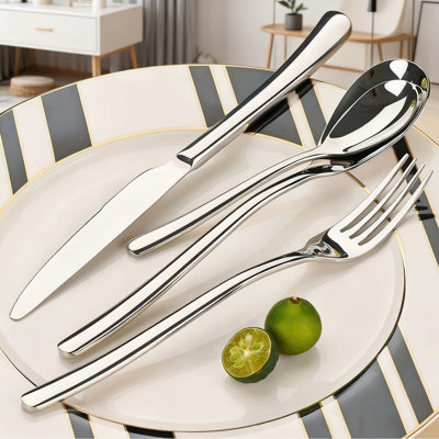 16-Piece Premium Stainless Steel Steak Knife Set With Mirror Polished Forks And Spoons For Fine Dining And Home Use