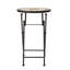 Table d'appoint pliable avec magnifique mosaïque de pierre, 35,5 cm L x P x H, carrelage en céramique beige et noir et structure en fer, style transitionnel, pliable, 35,5 cm x 55,3 cm