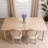 Solid Wood Frame Linen Fabric Dining Chair Set