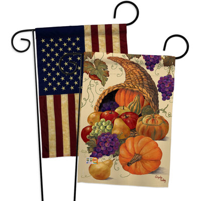 Drapeau de jardin en polyester 18,5 x 13 po Cornucopia