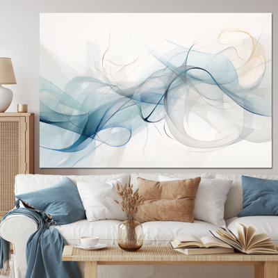 White Grey Line Art Abstract Calligraphy - Line Art Wall Art