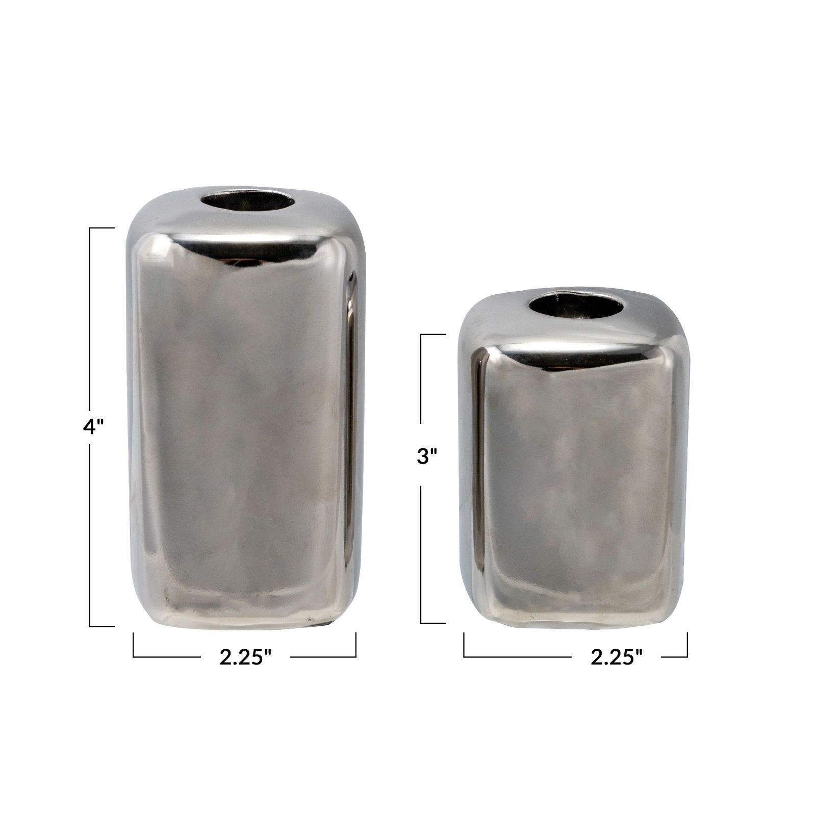 2-Piece Stoneware Taper Candle Holder