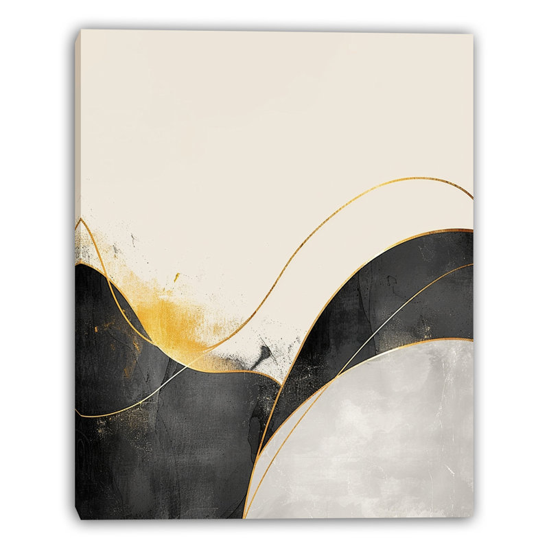 Art mural sur toile ondulée noire et noire, L 16 po x H 24 po x P 1,5 po