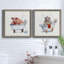 «Farm Tub Pig», ensemble de 2 peintures sur toile encadrées-10782399-10782394