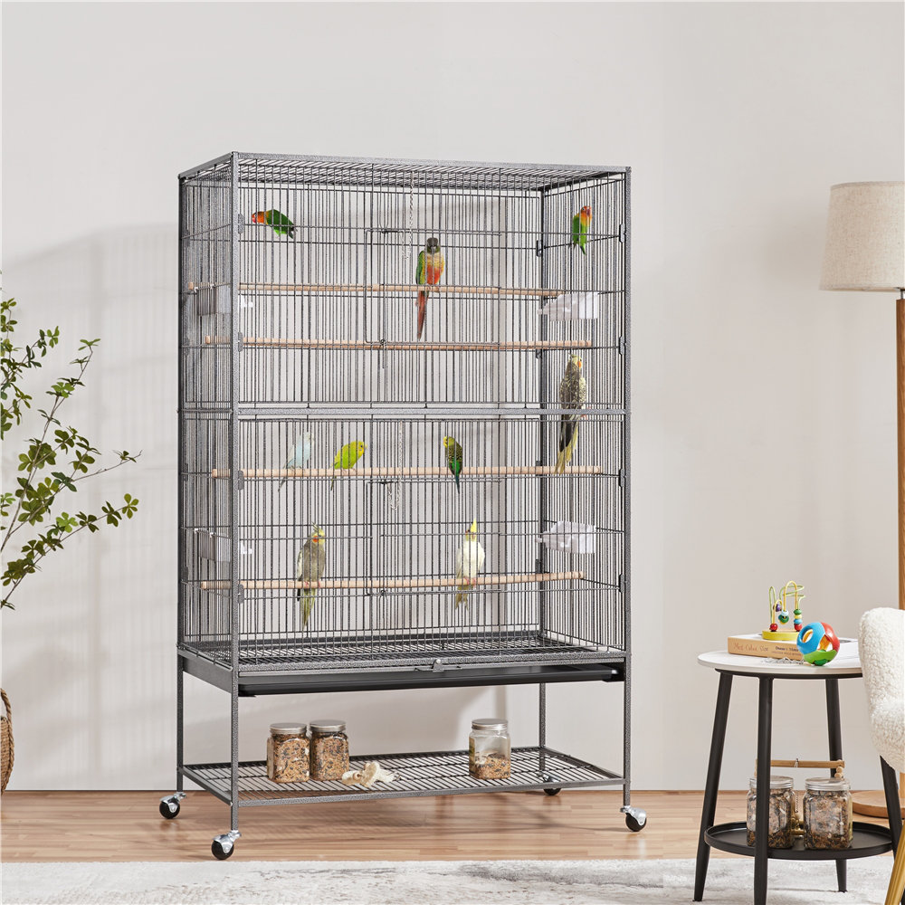 Archie & Oscar™ Dawley Iron Flat Top Flight Cage with Wheels & Reviews ...