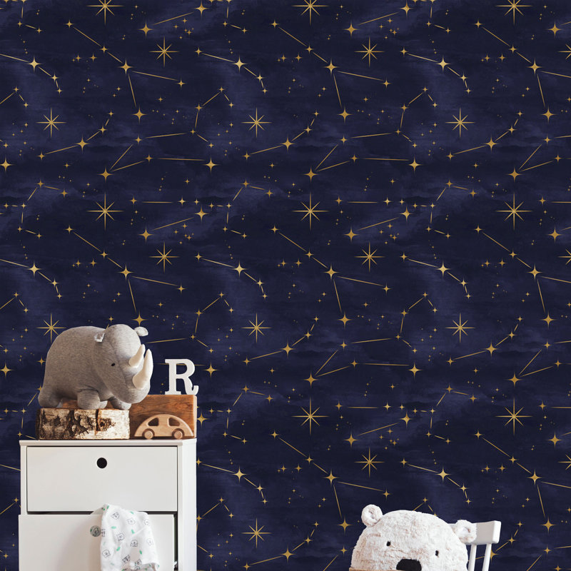 Rouleau de papier peint adhésif étoiles Fulham, L 16,67 po x l 25 po