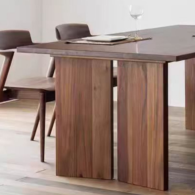 Clercie Walnut Solid Wood Dining Table, 27.55" W x 55.11" L