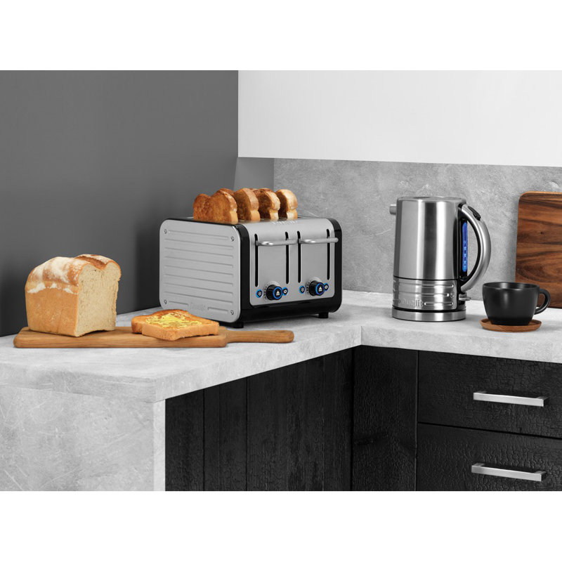Dualit 2300W 1.5L Architect Kettle, Brushed Stainless Steel/Black